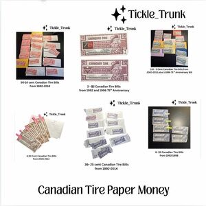 Canadian Tire Paper Money Collection - Multicolor Vintage Tokens